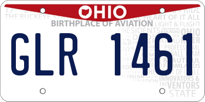 OH license plate GLR1461