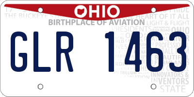 OH license plate GLR1463