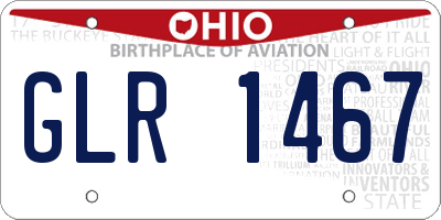OH license plate GLR1467