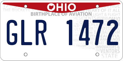 OH license plate GLR1472