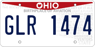 OH license plate GLR1474