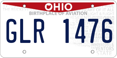 OH license plate GLR1476