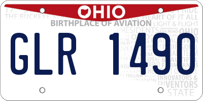 OH license plate GLR1490