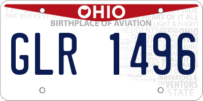 OH license plate GLR1496