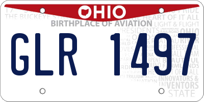 OH license plate GLR1497