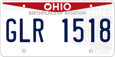 OH license plate GLR1518