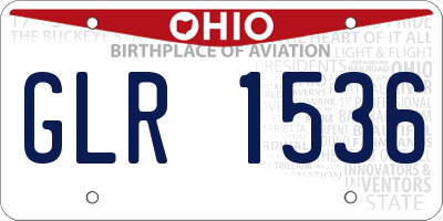 OH license plate GLR1536