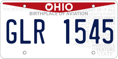 OH license plate GLR1545