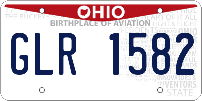 OH license plate GLR1582