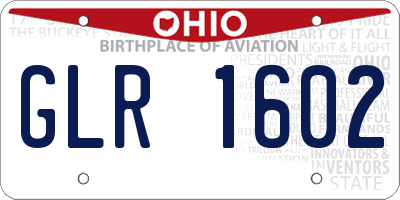 OH license plate GLR1602