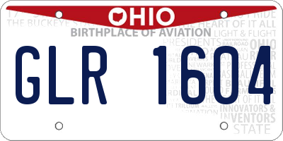 OH license plate GLR1604