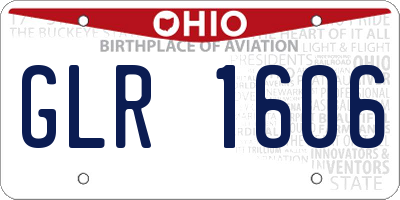 OH license plate GLR1606