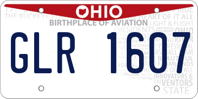 OH license plate GLR1607