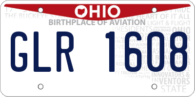 OH license plate GLR1608