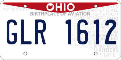 OH license plate GLR1612