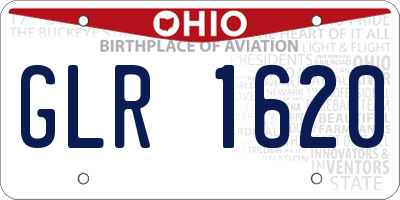 OH license plate GLR1620