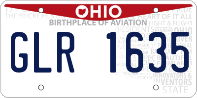 OH license plate GLR1635