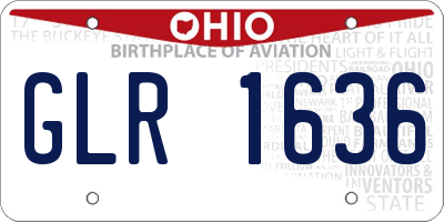OH license plate GLR1636