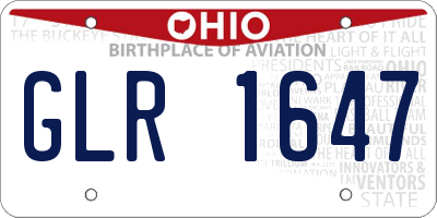 OH license plate GLR1647
