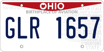 OH license plate GLR1657