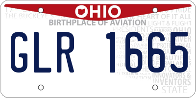 OH license plate GLR1665