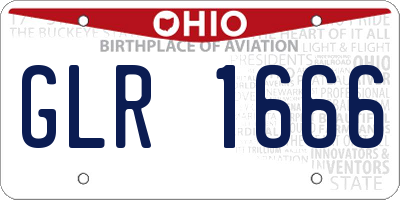 OH license plate GLR1666