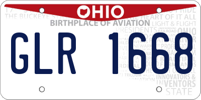 OH license plate GLR1668
