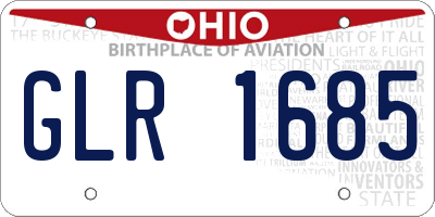 OH license plate GLR1685