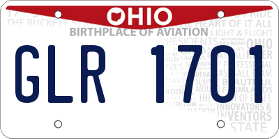OH license plate GLR1701