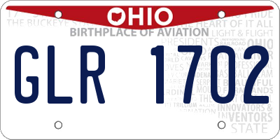 OH license plate GLR1702