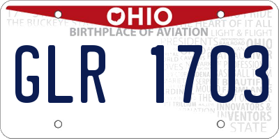 OH license plate GLR1703