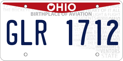 OH license plate GLR1712