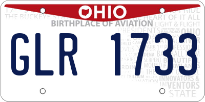 OH license plate GLR1733