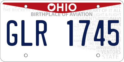 OH license plate GLR1745