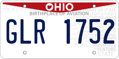 OH license plate GLR1752