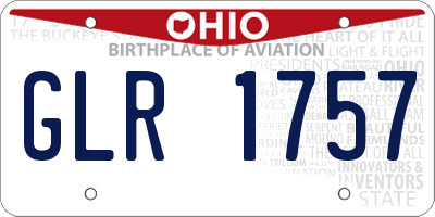 OH license plate GLR1757