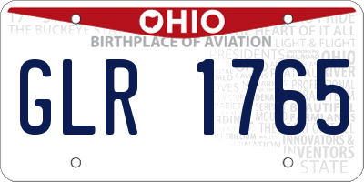 OH license plate GLR1765