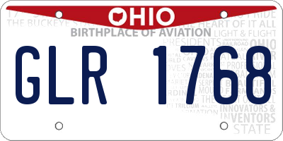 OH license plate GLR1768