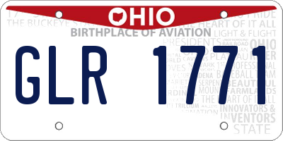 OH license plate GLR1771