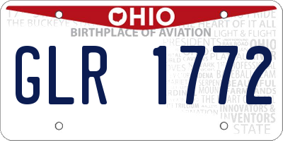 OH license plate GLR1772