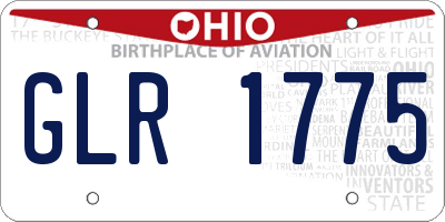 OH license plate GLR1775