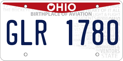 OH license plate GLR1780