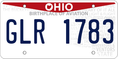 OH license plate GLR1783