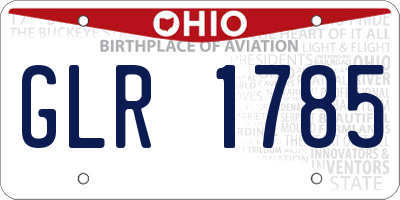 OH license plate GLR1785