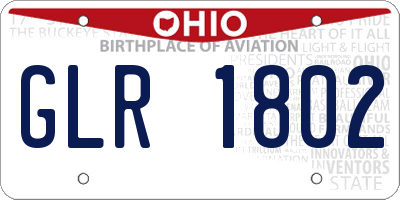 OH license plate GLR1802