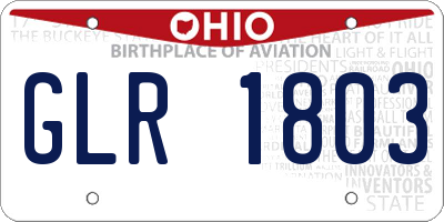 OH license plate GLR1803