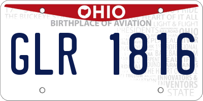 OH license plate GLR1816