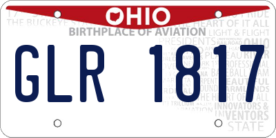 OH license plate GLR1817