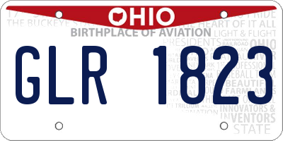 OH license plate GLR1823