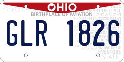 OH license plate GLR1826